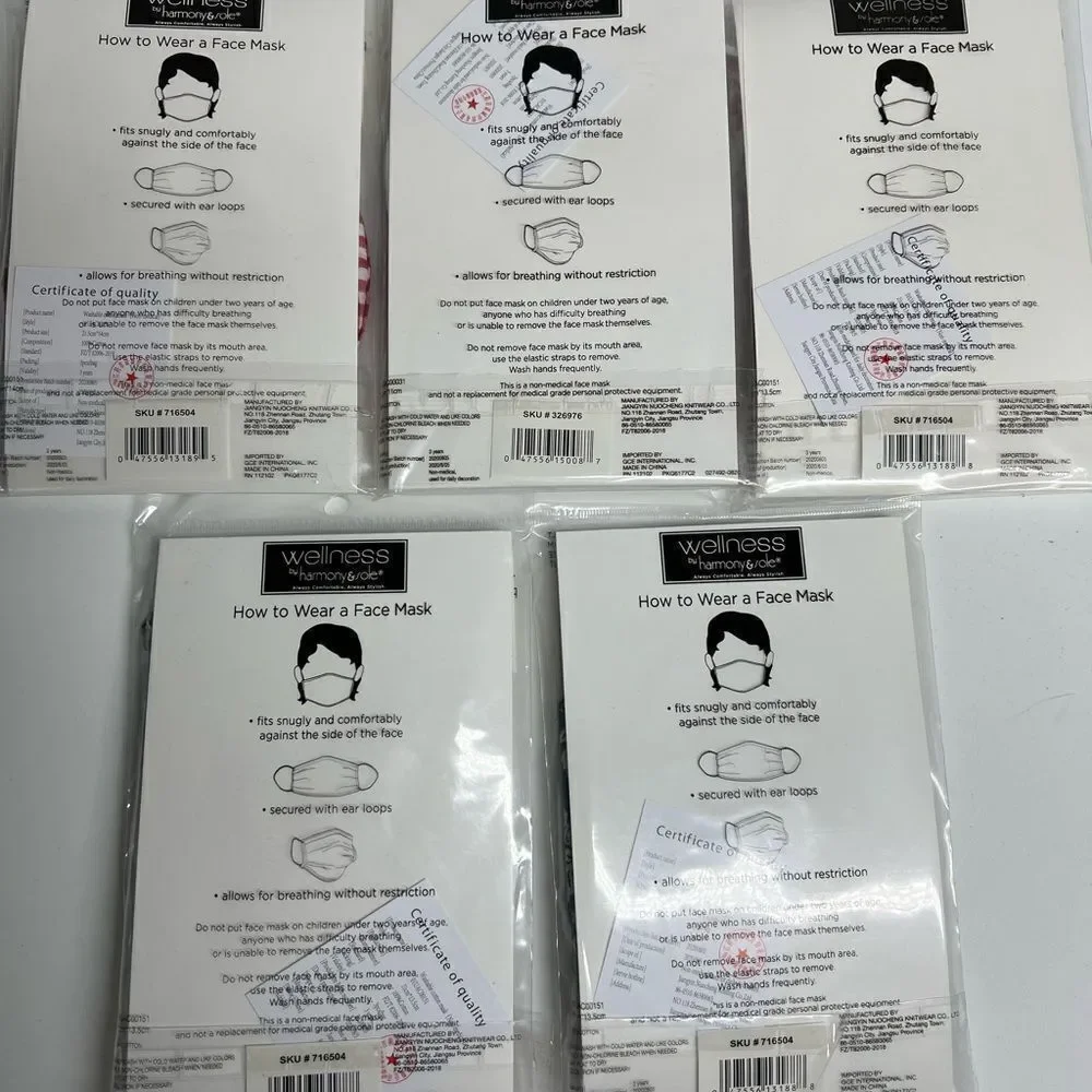 Bundle of 15 masks 2-ply, 1 pack adult size L, 3 - M, 1 kids size NWT